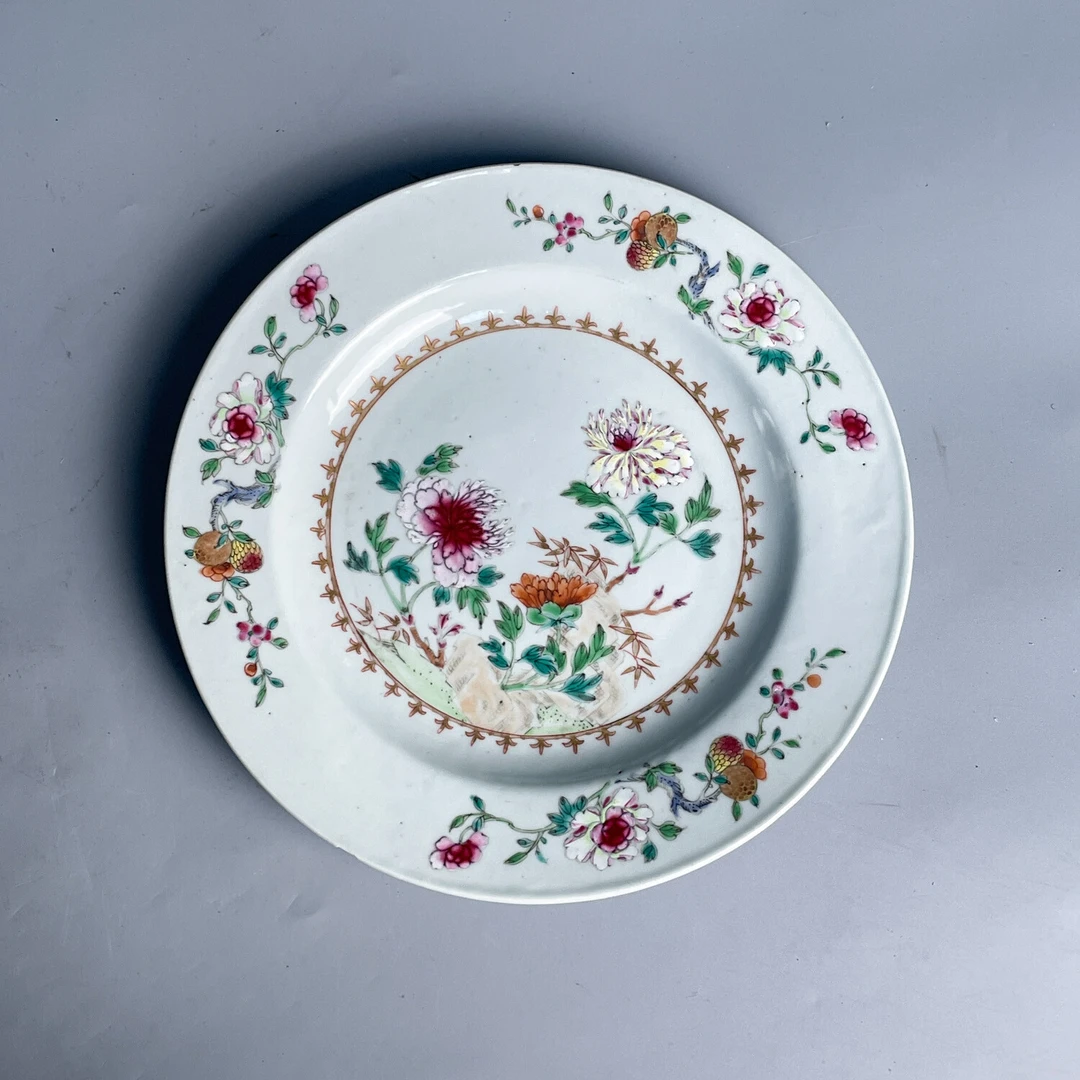 清乾隆 粉彩花卉纹赏盘-M25G7002F39-05