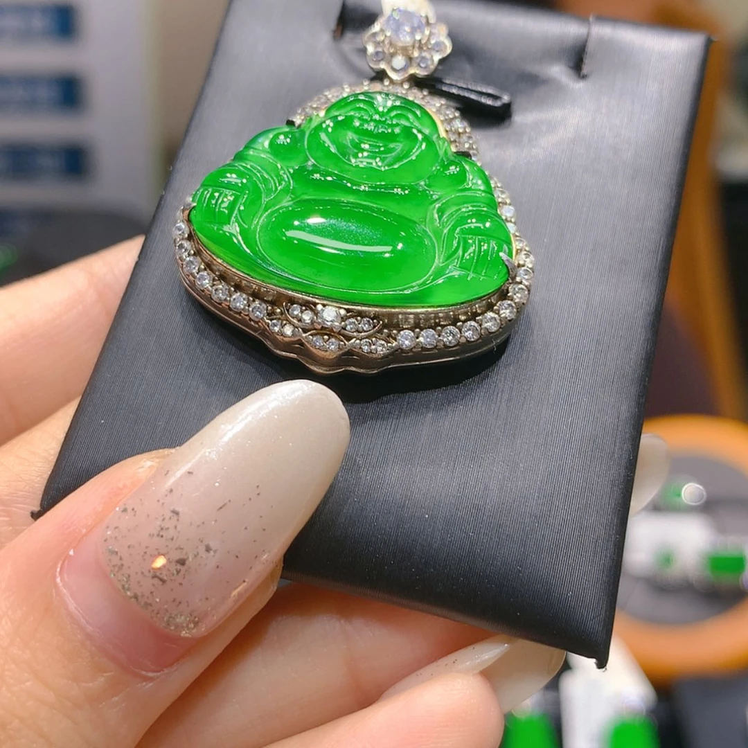 【闪购商品】颈饰银S925镶嵌翡翠4柒姐