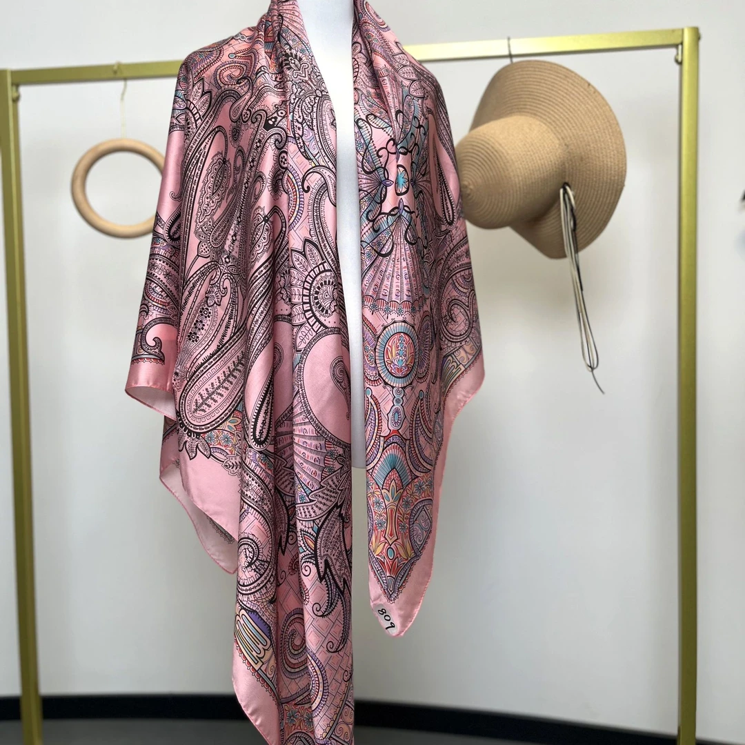 804 欧美时尚OL百搭保暖民族风薄款丝巾花丝少女风时尚