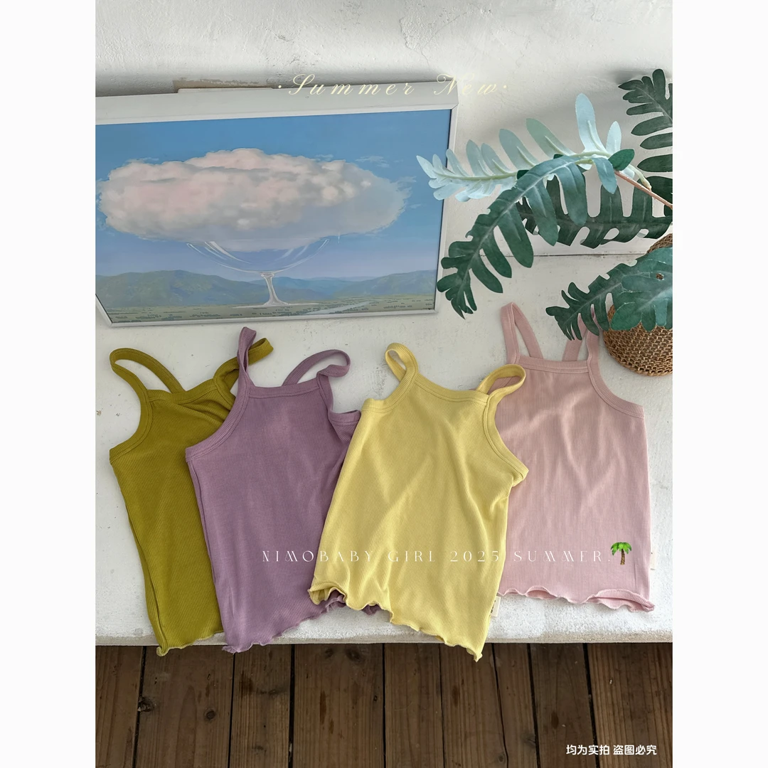 NIMO【奶酪】韩版欧若风夏季新款宝宝时尚洋气柔软亲肤纯色吊带
