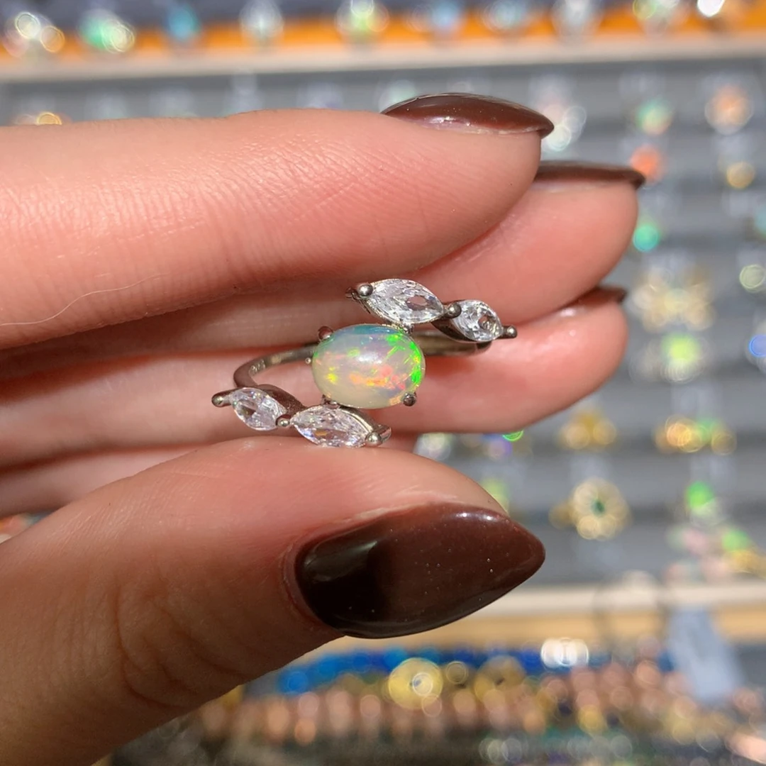 银S925镶嵌欧泊福利戒指不退换t