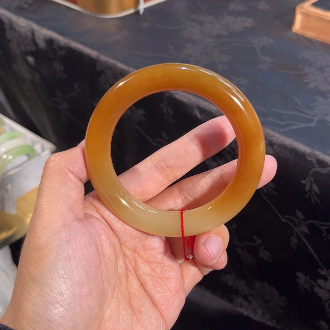 和田玉未镶嵌手镯  「且末糖」太妃糖