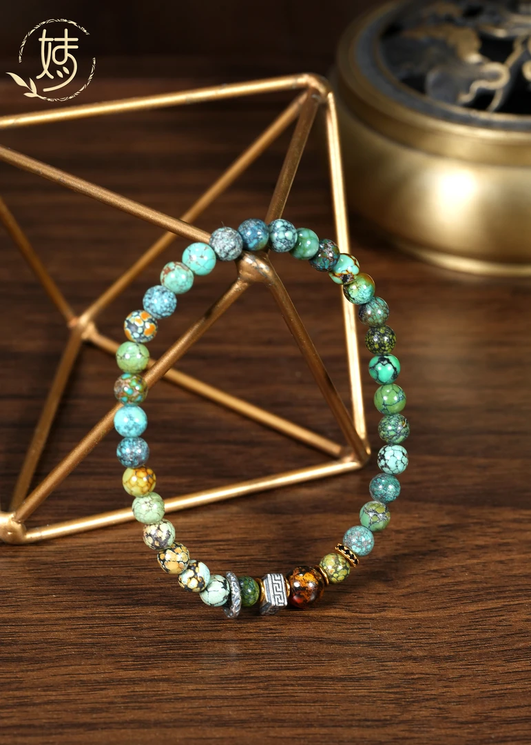 【婧婧精选】精品 · 原矿绿松意境圆珠手串  多样性发 5MM+