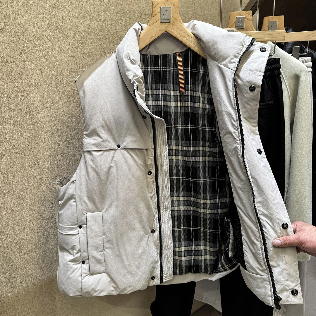 正版高货 业内一哥 腔调立裁 90白鸭绒男士羽绒马甲背心帅气坎肩