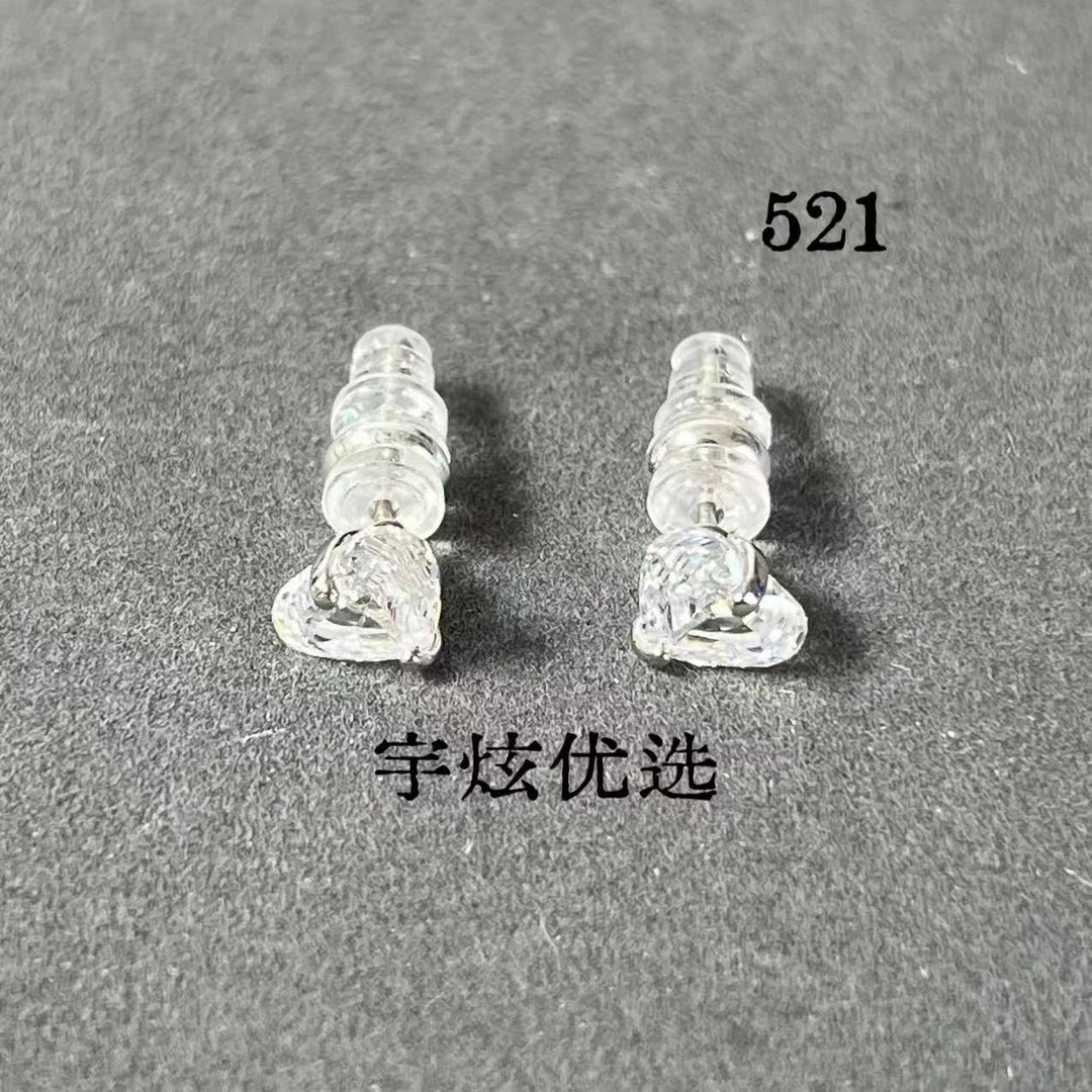 黄铜合成锆石耳饰 时尚百搭耳钉简约透明521
