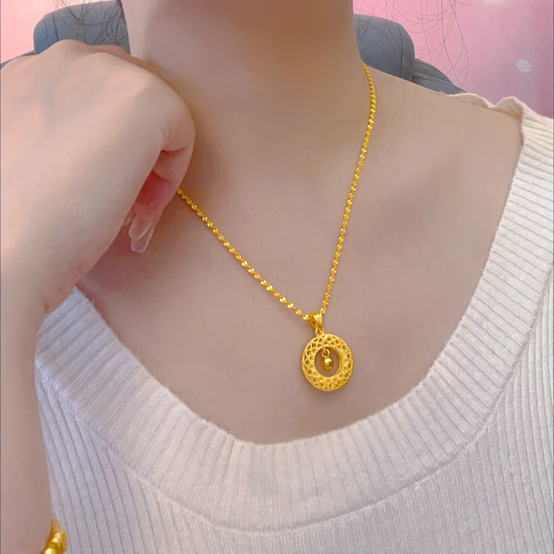 钛钢项链 灵动平安扣项链 M扣