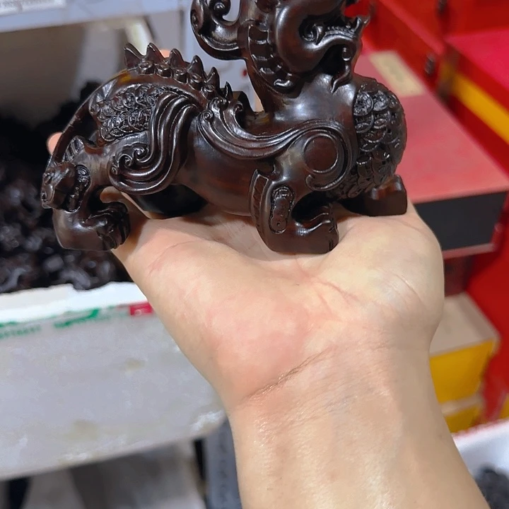 木黑檀木15金钱貔貅一只