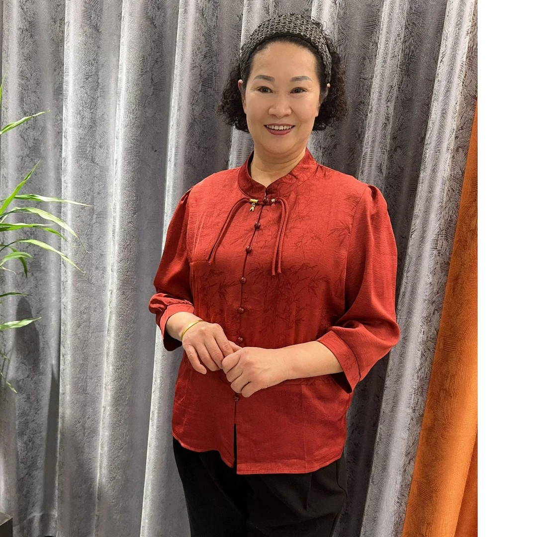 2025时尚妈妈装衬衫长袖中国风