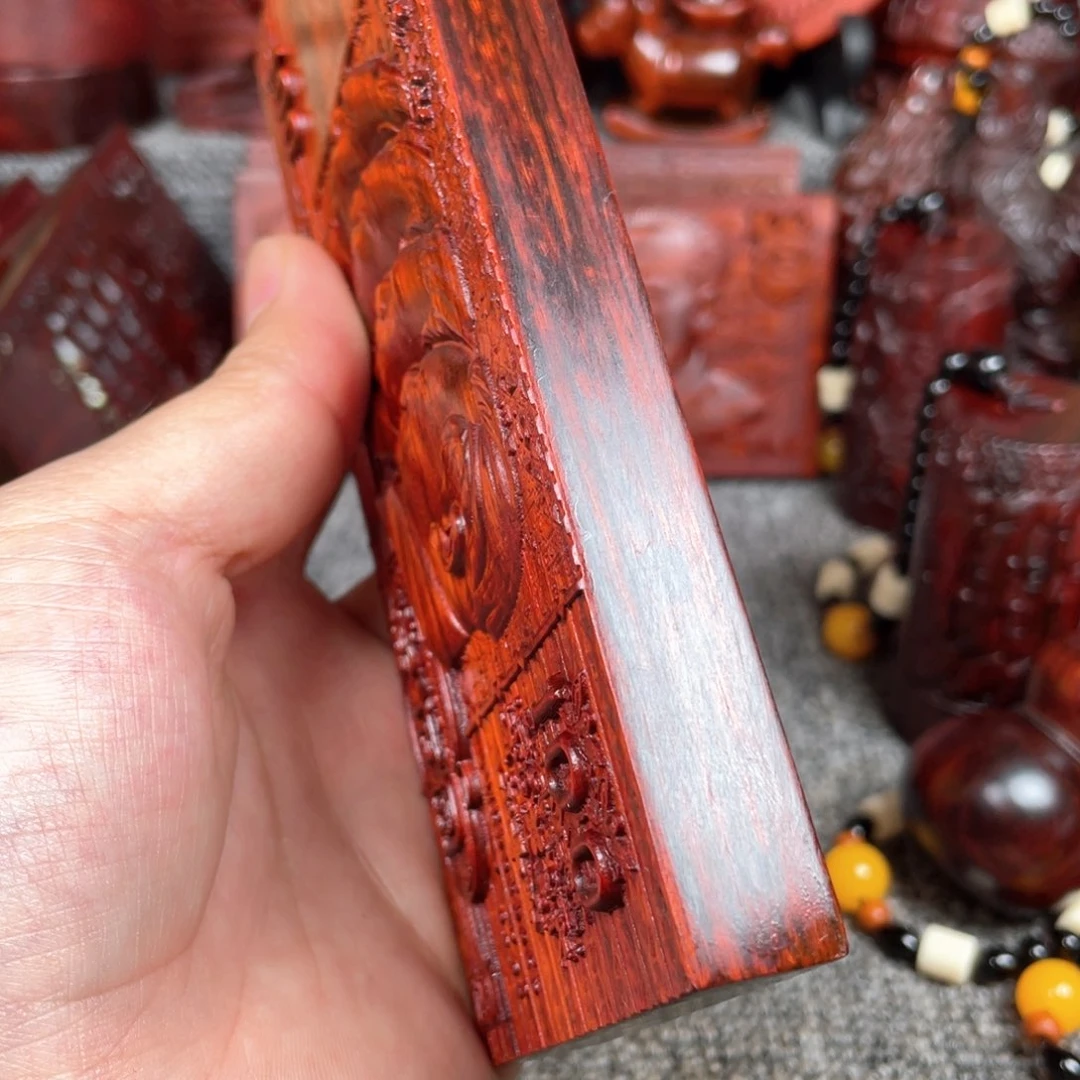 木紫檀木加厚款四个大老板小摆件送支架