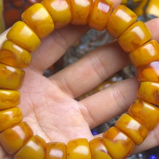 琥珀未镶嵌手链蜜蜡