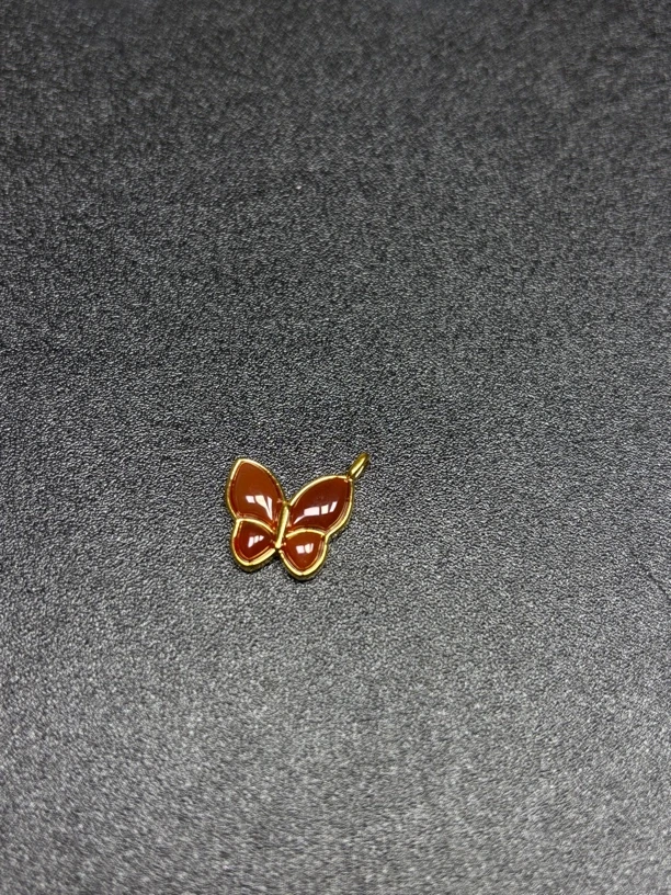 18k金 吊坠 Au750 蝴蝶吊坠 送银项链 b35