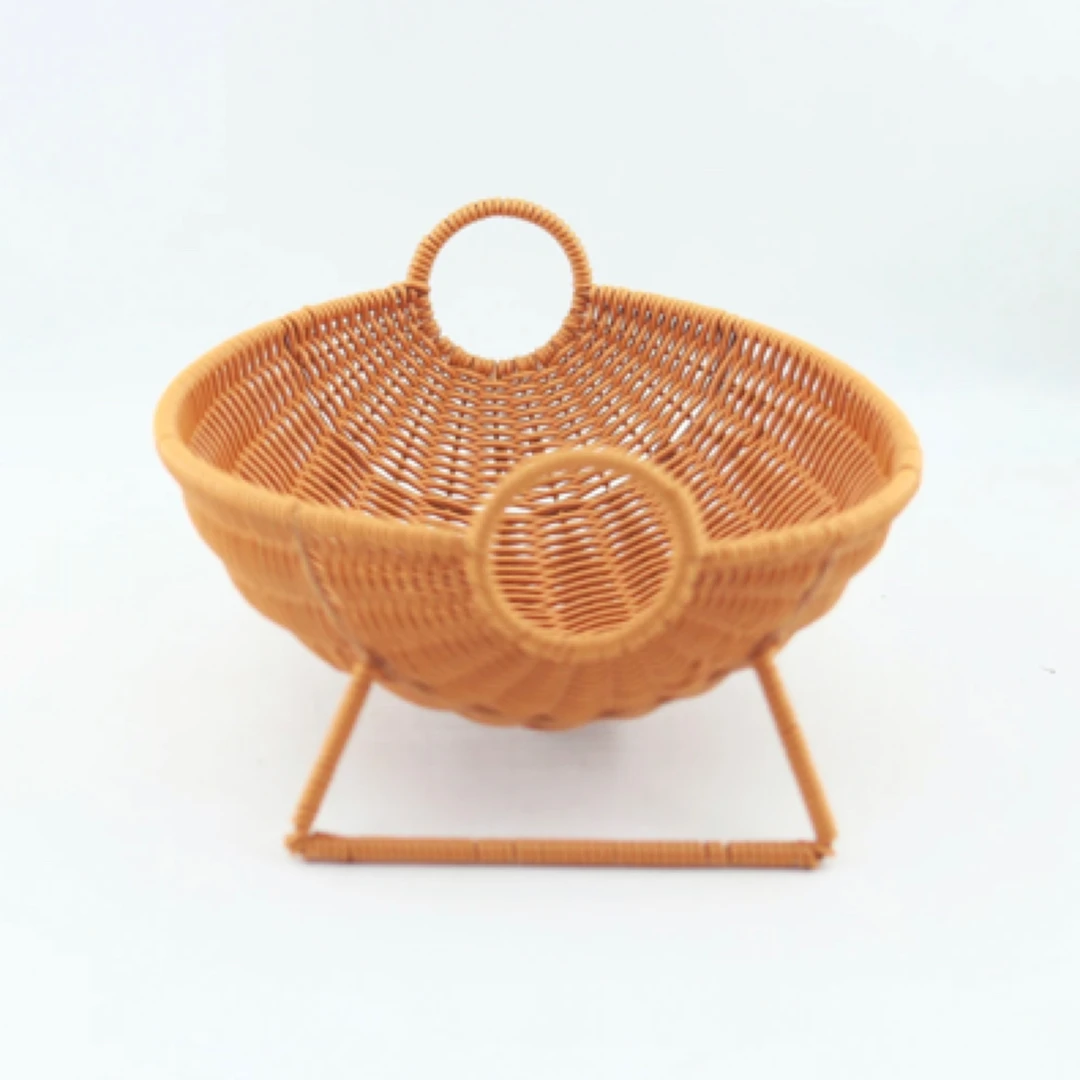 创意船形水果盘手工编织藤果篮客厅家用储物零食筐