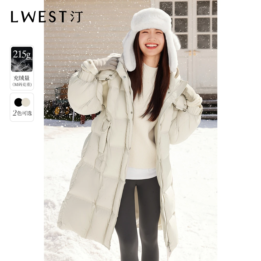 Z朗文斯汀加厚羽绒服女长款冬季新款连帽上班族通勤风女装高级感