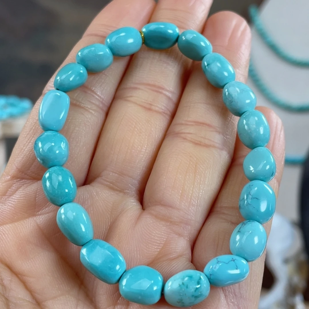 绿松石未镶嵌套链瓷釉级糖豆