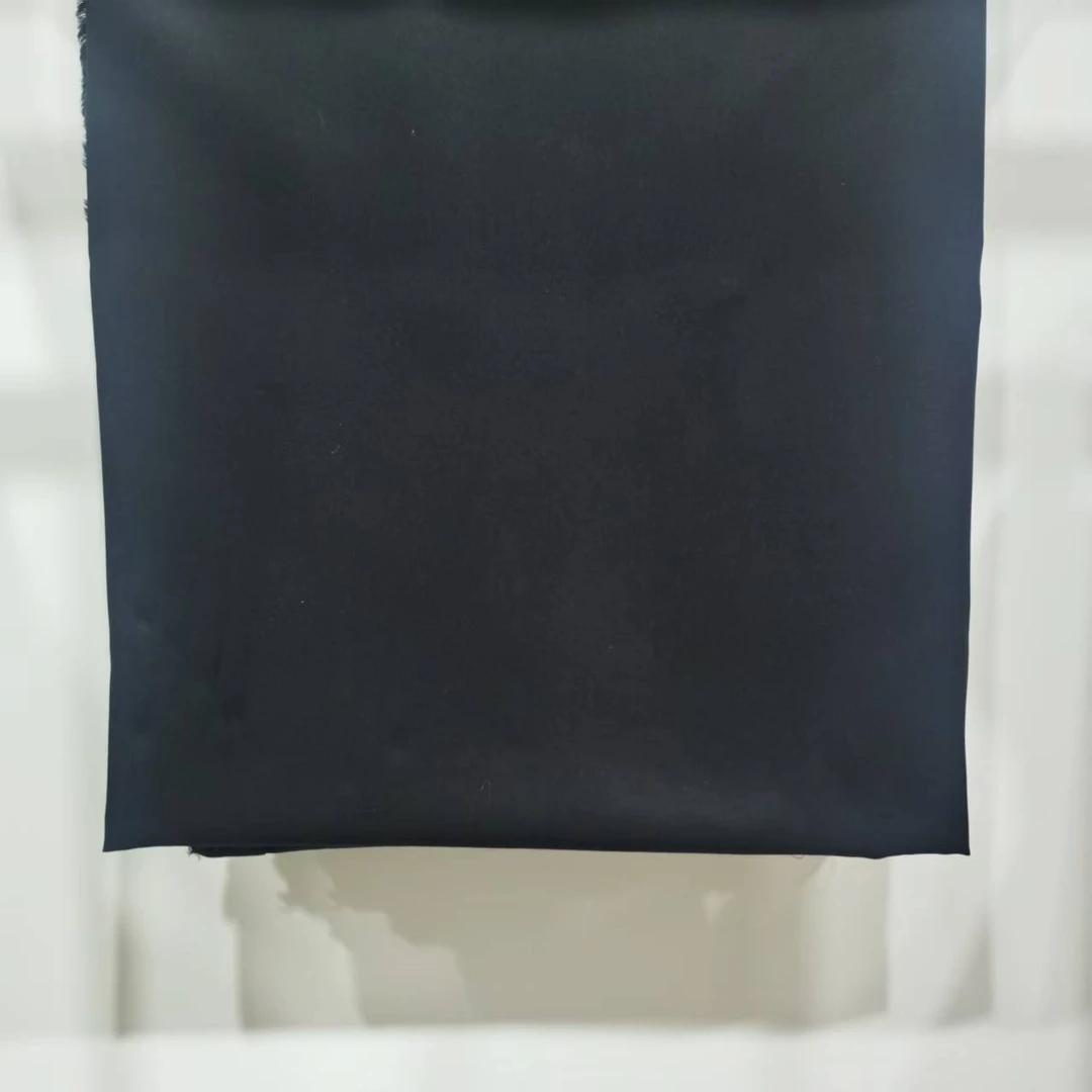 纯黑色斜纹加厚80支160幅宽太极服阔腿裤睡衣服装绵绸面料
