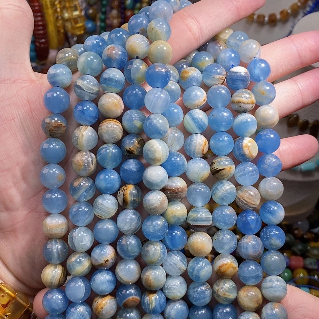 石英质玉未镶嵌，高品蓝方解12mm，