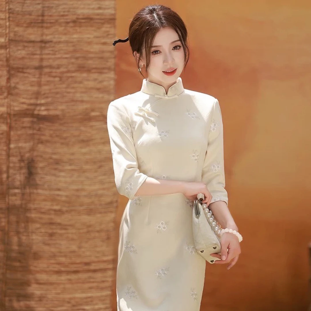 【2911 绣花 小花花】显瘦气质修身优雅复古中国风旗袍