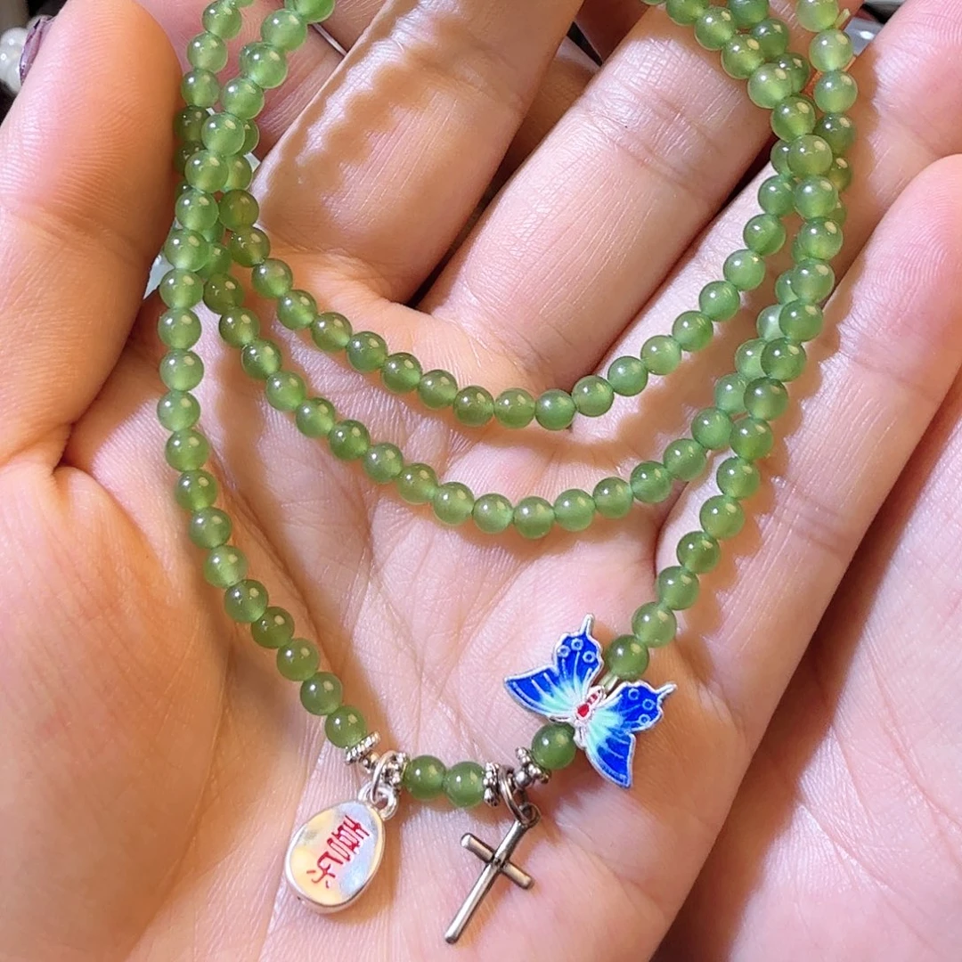 和田玉银S925镶嵌颈饰