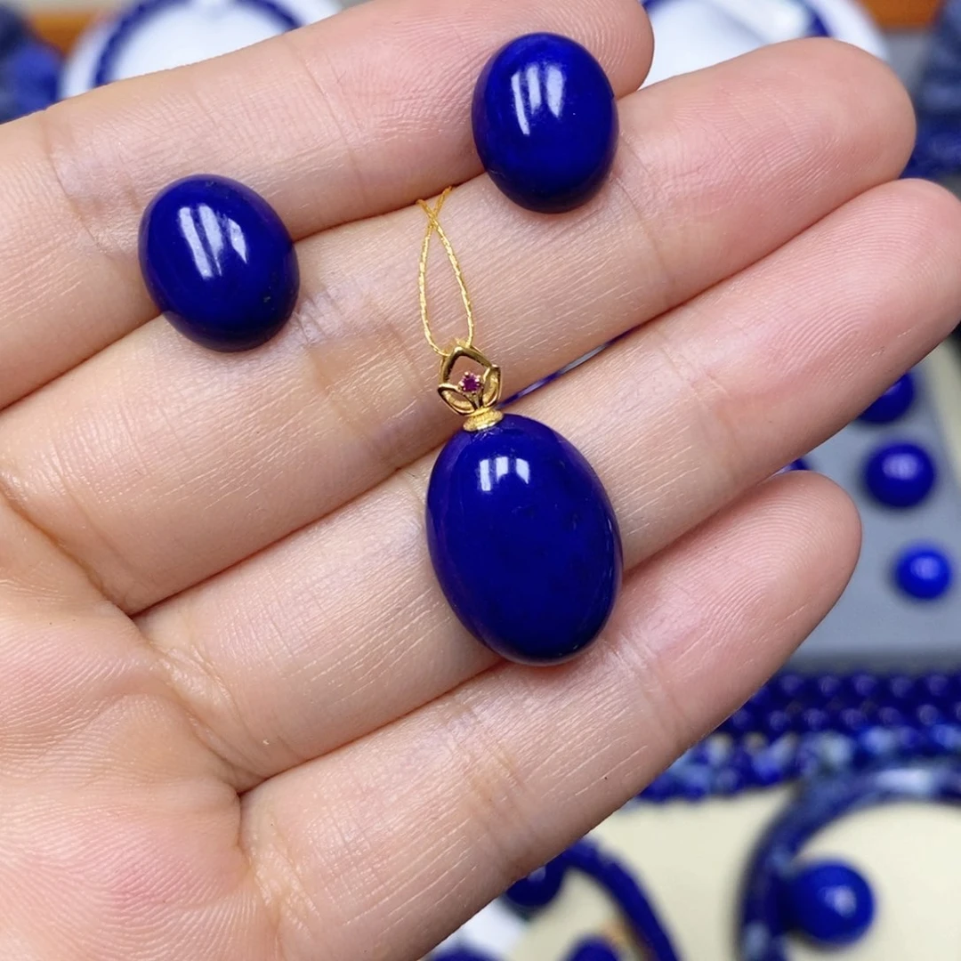 梧***凰青金石18K金镶嵌颈饰