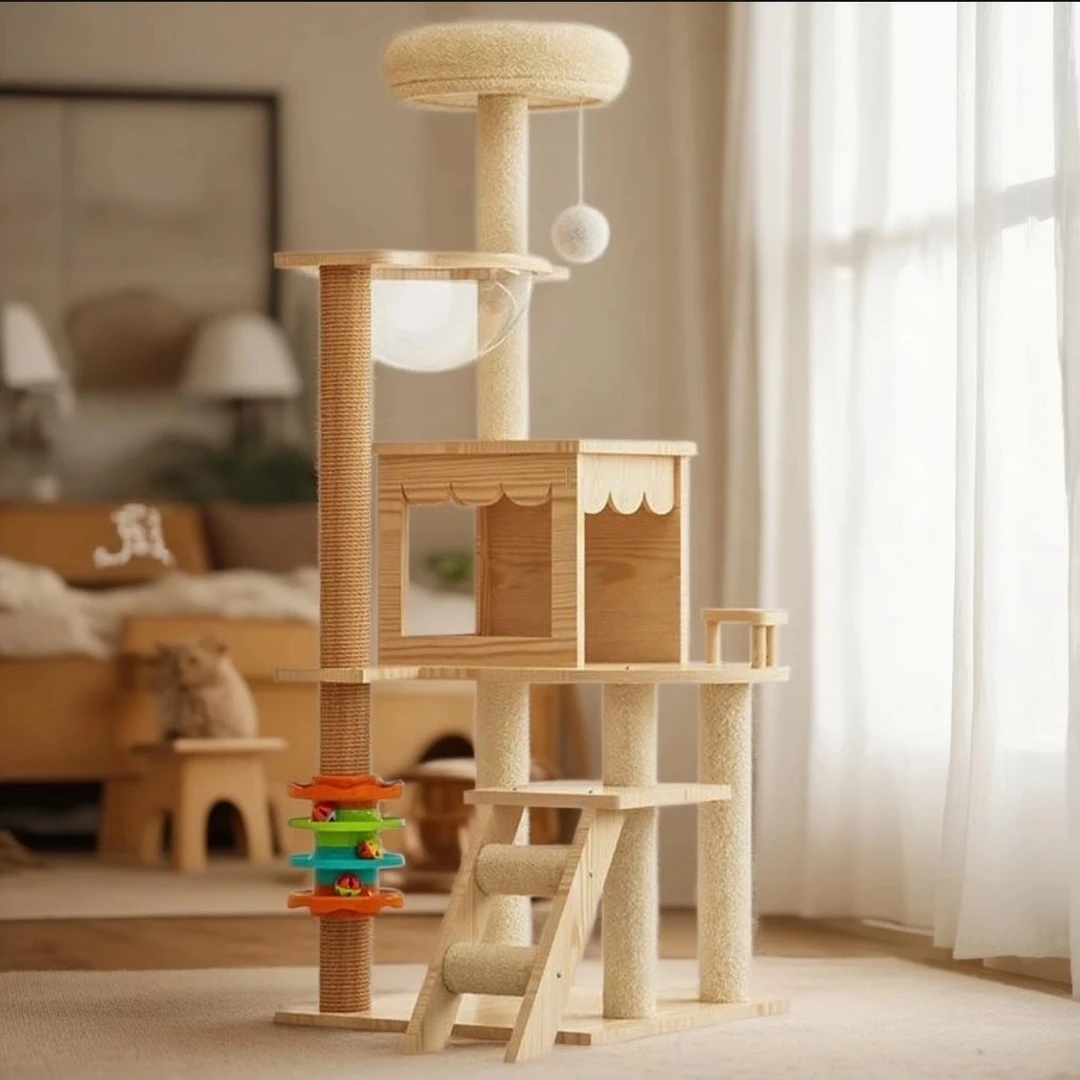 B26-B37款宠物猫爬架多功能猫窝猫树一体猫猫太空船猫树屋
