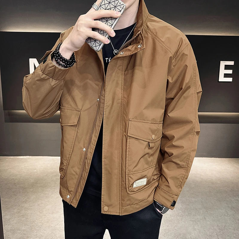 CATIA SELI百搭时尚立领帅气夹克男士2025秋季新款高级感潮流外套