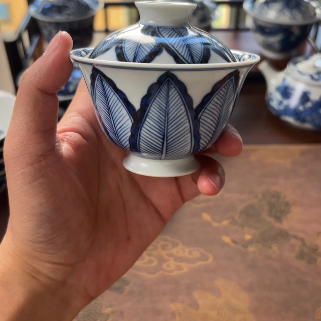 摆件景德镇手绘茶器瑕疵