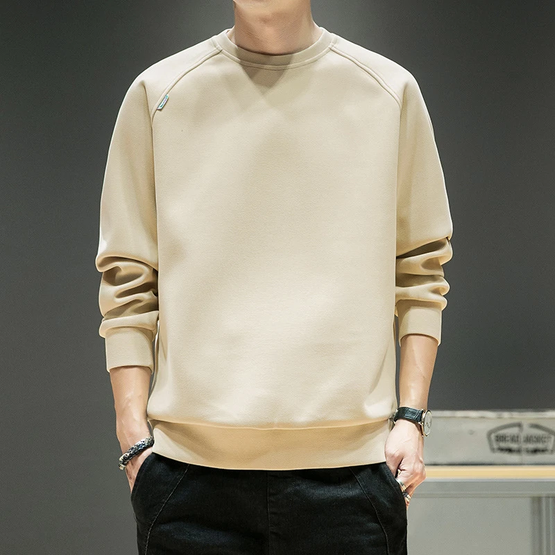 冬季德绒卫衣男士2025新款商务加绒大码宽松打底衫秋冬休闲长袖