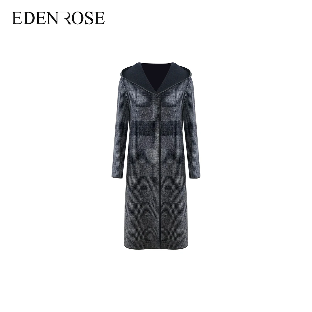 EDENROSE伊丹诺思气质时尚休闲百搭女士羊毛大衣EYBD07335-2