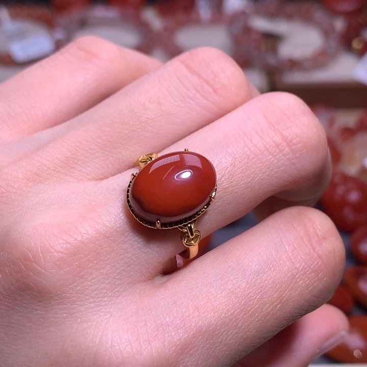 南红玛瑙合金珠宝半成品戒圈1