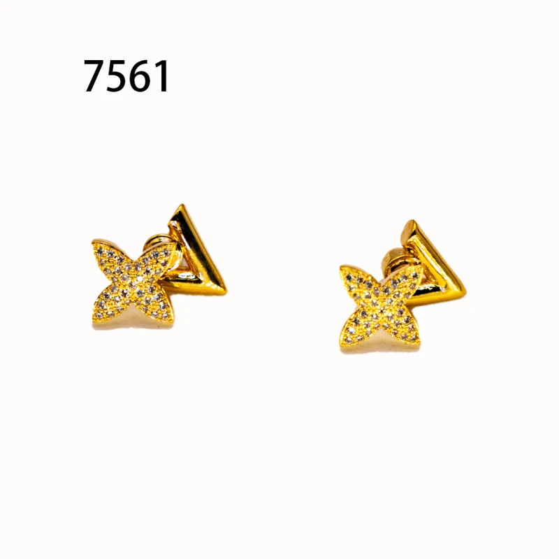钛钢锆石耳饰 7561-高版精选设计感精致原版饰品