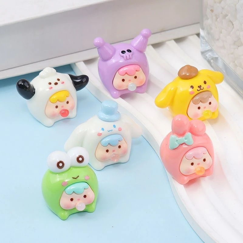 小号立体卡通夜光实色三丽鸥泡泡崽崽diy饰品树脂配件