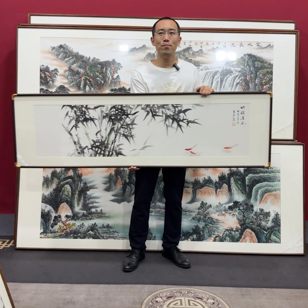 国画带框绘画160/45尺寸