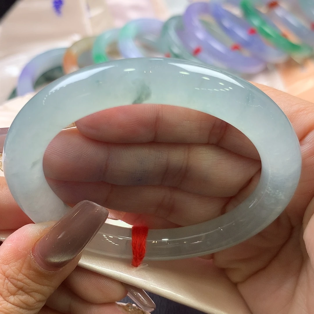 翡翠未镶嵌手镯55.4圆条