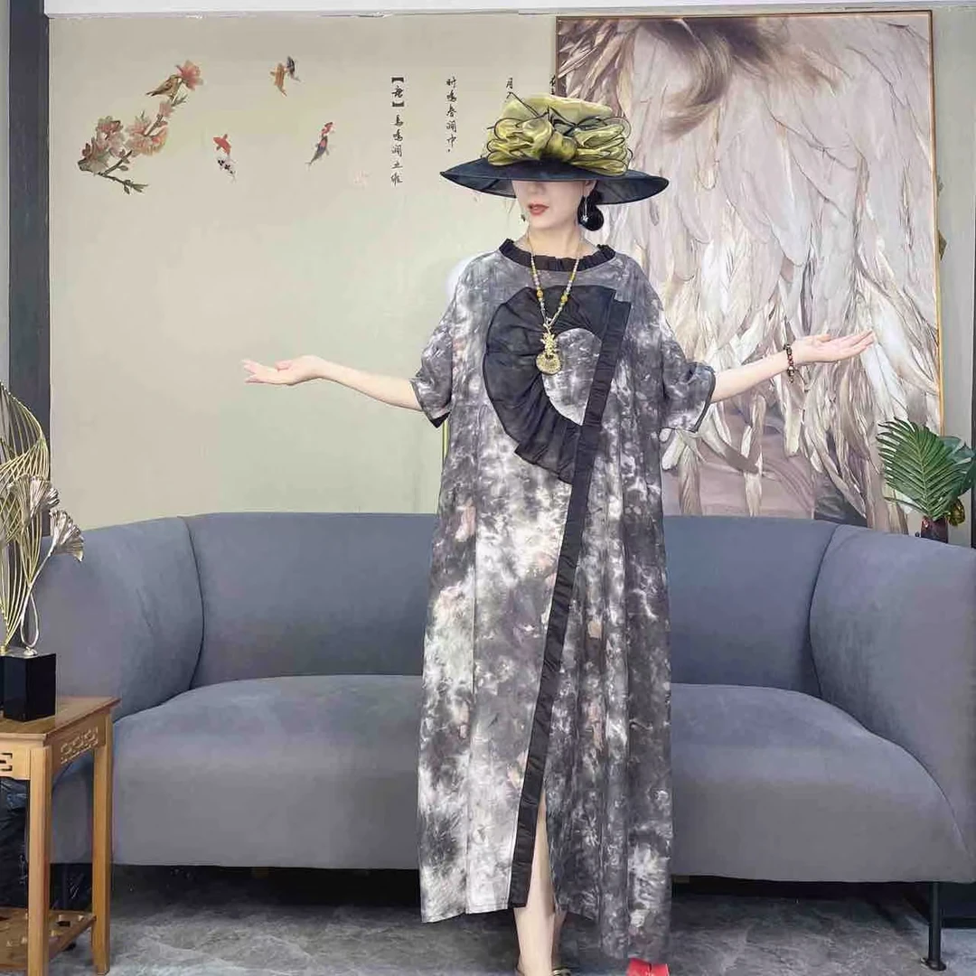 75100国潮风高端中国风显瘦高贵上档次夏季连衣裙