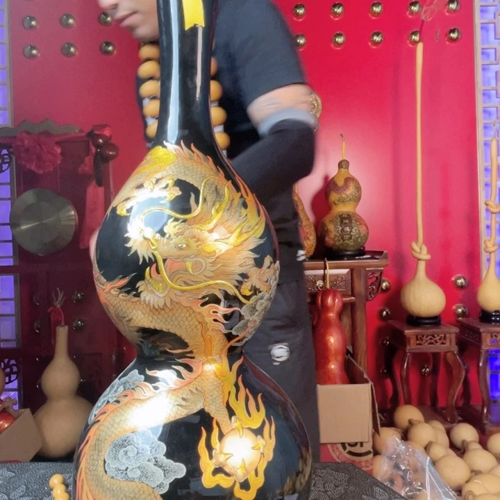 大叶紫檀(黑酸枝木类)大漆葫芦