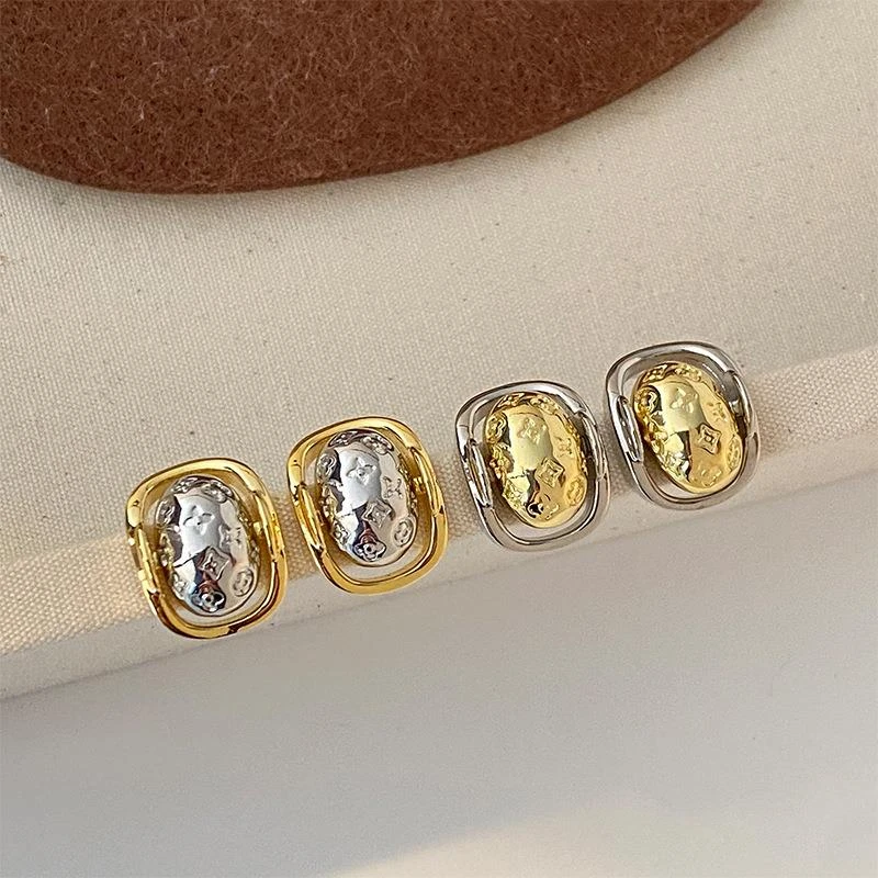 铜合金锆石耳饰 新款时尚高级感设计几何椭圆耳环精致个性简约轻
