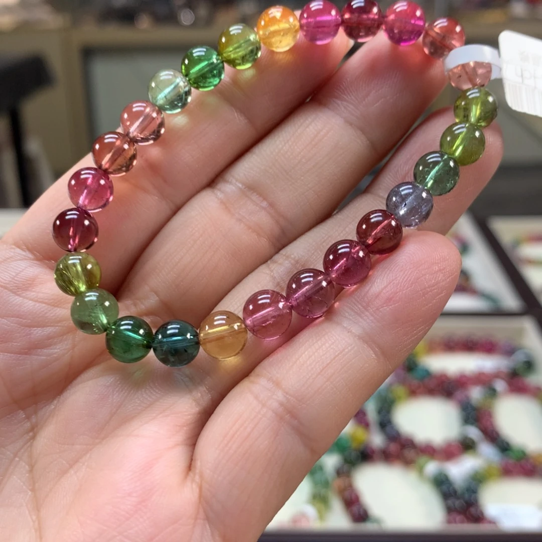 碧玺未镶嵌手链7.3左右