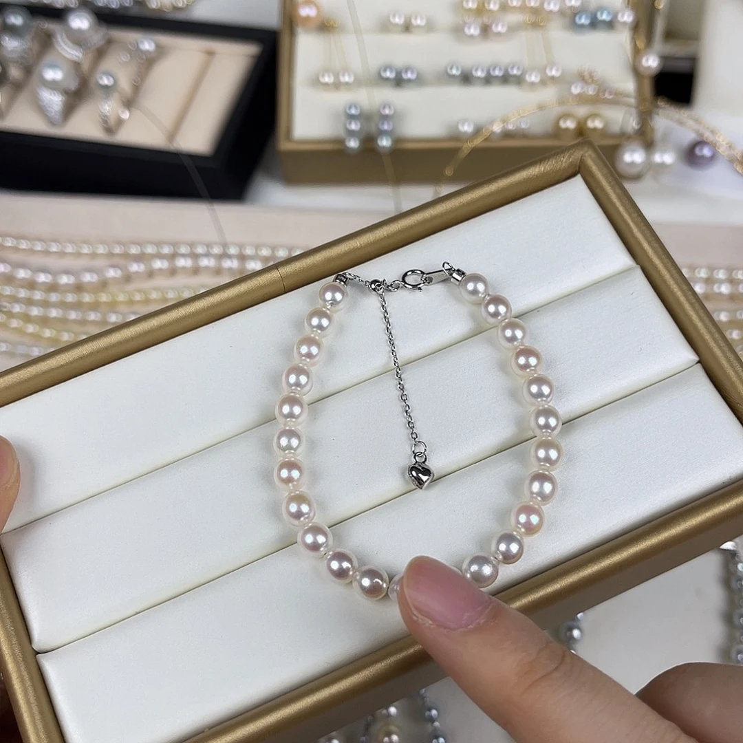 海水珍珠手绳银S925镶嵌