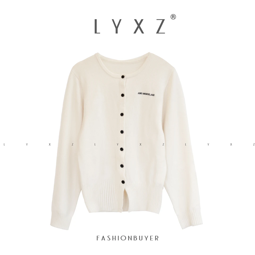 LYXZ x 大小与【森屿】春季新款时尚潮流洋气圆领针织开衫76322