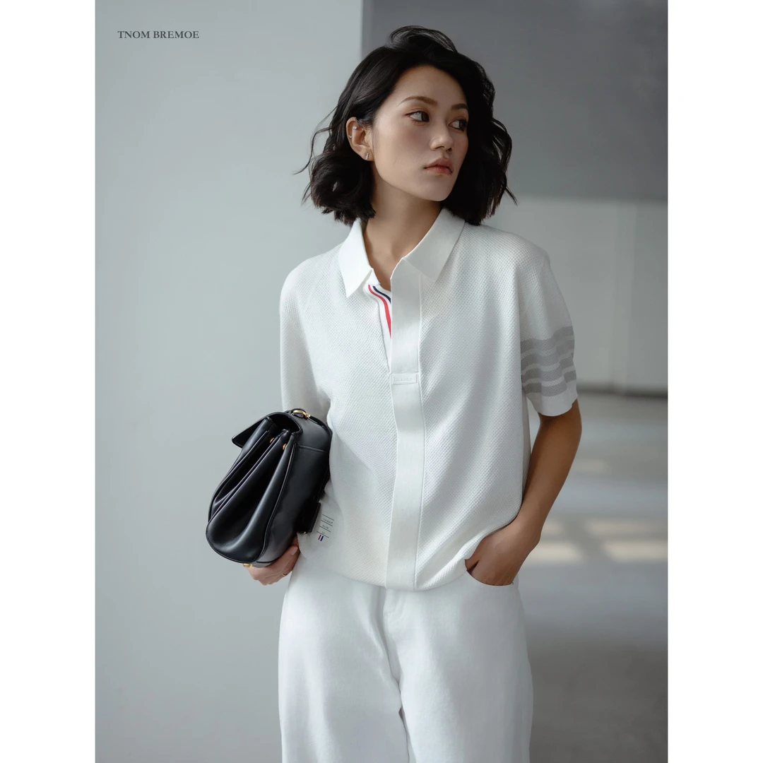 TB【轻奢系列】夏季Polo短袖小众轻奢男女同款极简高级感凉感穿搭