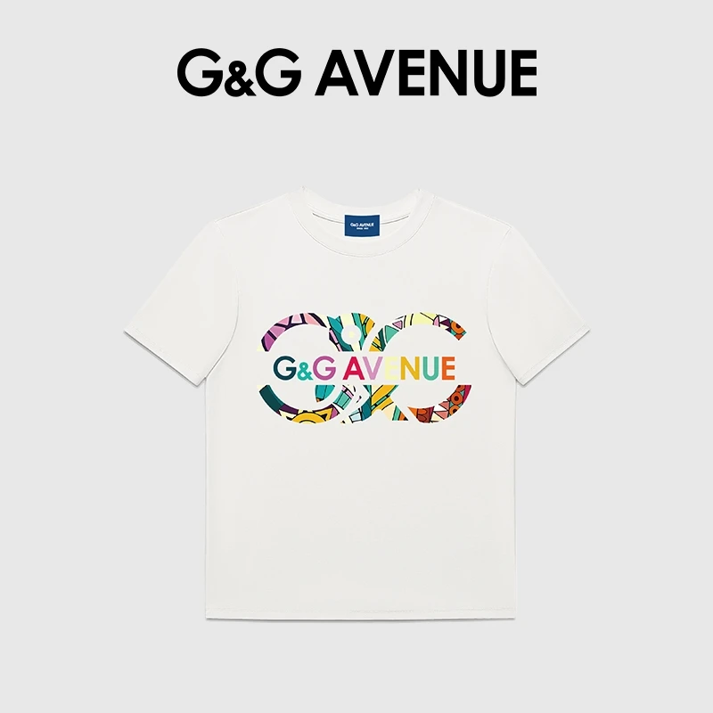 法国G&G AVENUE轻奢潮牌圆领正肩显瘦短款T恤女-GNT2413030