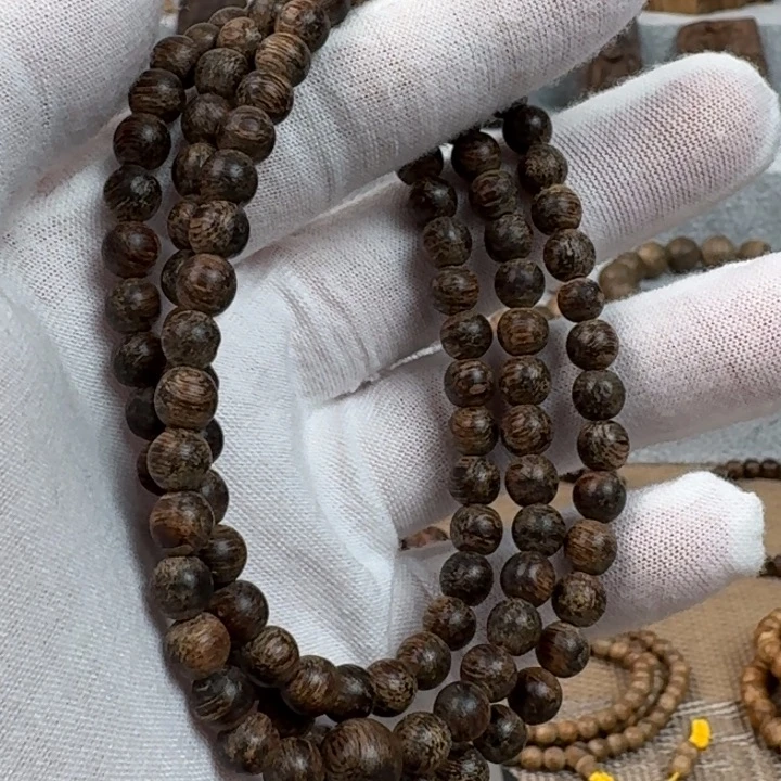 沉香手串文莱黑棋沉水多圈沉香手串0.6规格17.5克