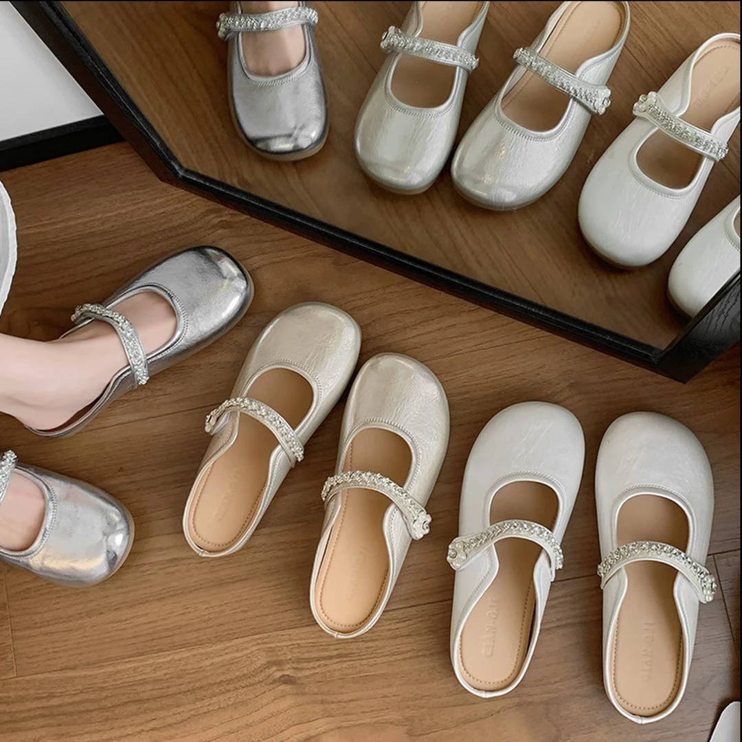 平底软底包头半拖鞋女外穿2025新款春夏季凉拖鞋温柔晚晚鞋