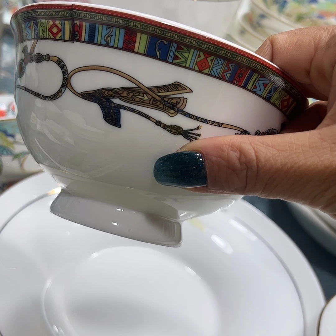 瓷片爱马仕五寸碗十个