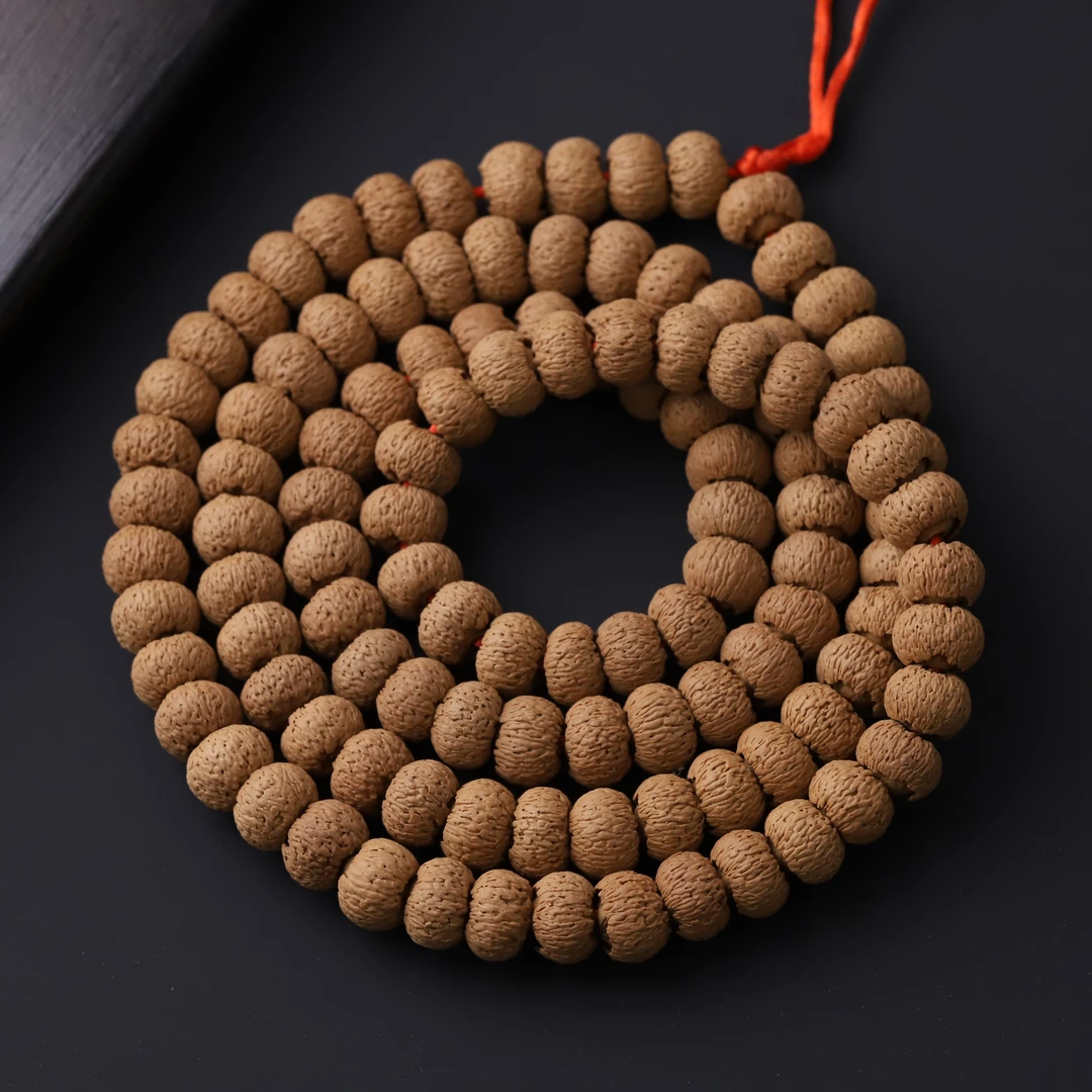 2511101飞碟满包满齿细纹莲花菩提108文玩长串（送工具）