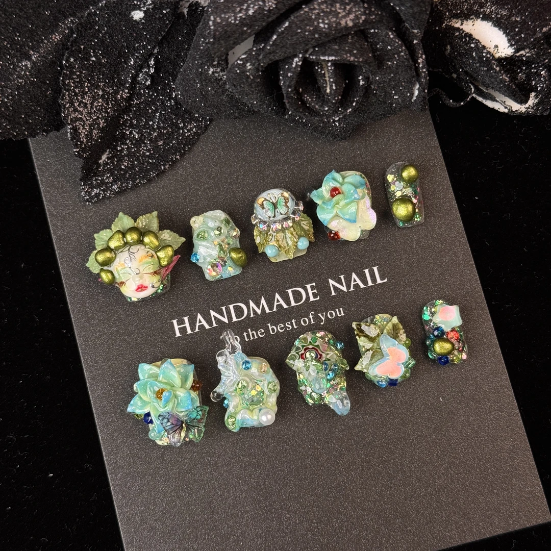 【精灵王子2】手绘卡通立体捏捏重工娃娃头高级感精致纯手工穿戴甲