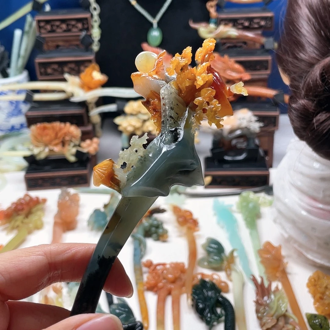 【闪购商品】未镶嵌岫玉发饰黛****?