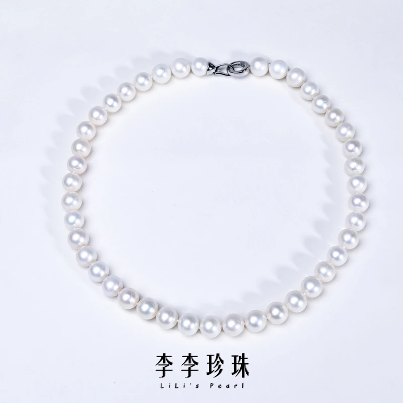 【李李珍珠】S925银 淡水无核大点位项链 10-11mm