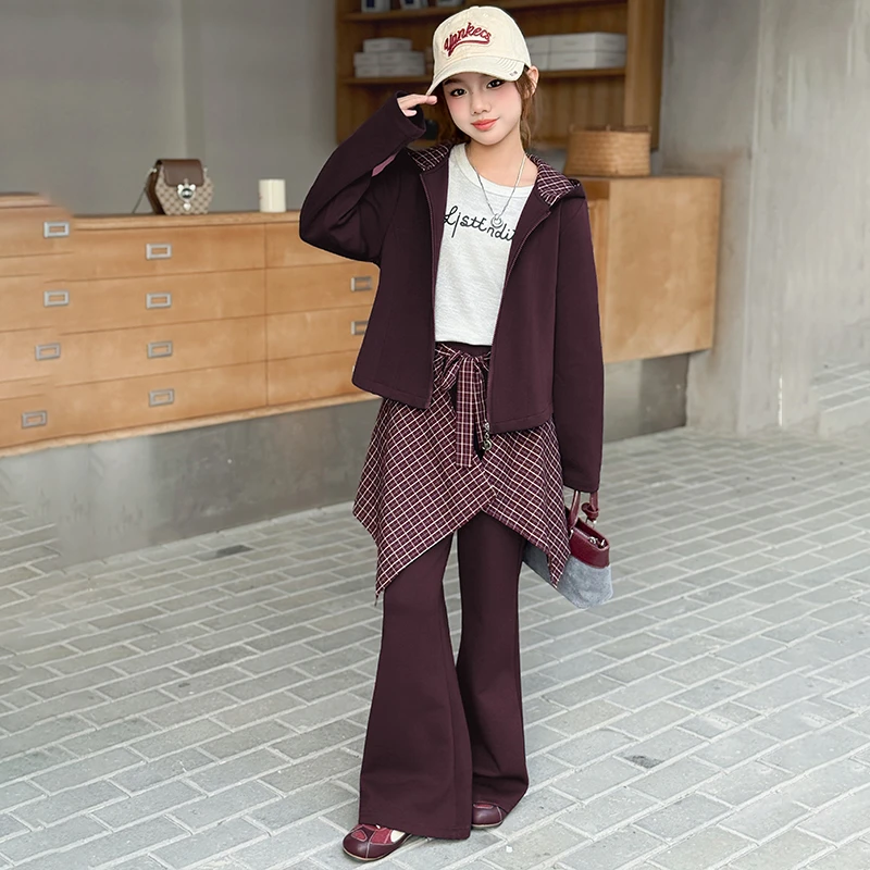 女童套装6-12岁潮款高级感秋季卫衣套装2025新款女大童时髦洋气