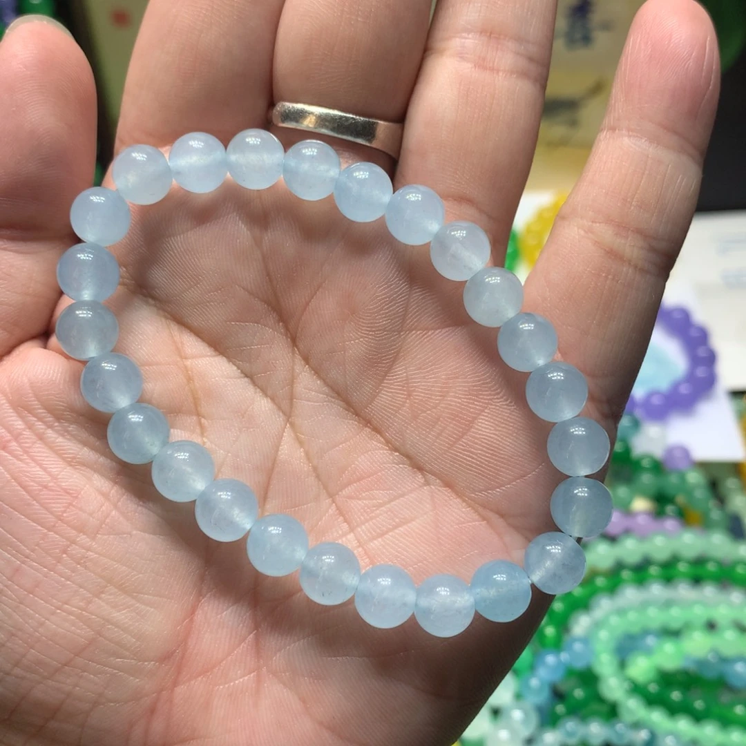 翡翠散珠冰蓝卡8珠子